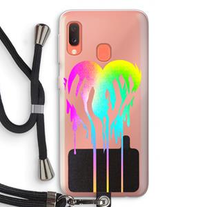 CaseCompany Hold My Heart: Samsung Galaxy A20e Transparant Hoesje met koord