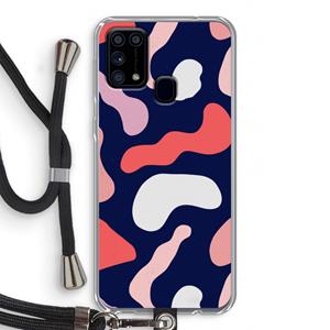 CaseCompany Memphis Shapes Pink: Samsung Galaxy M31 Transparant Hoesje met koord