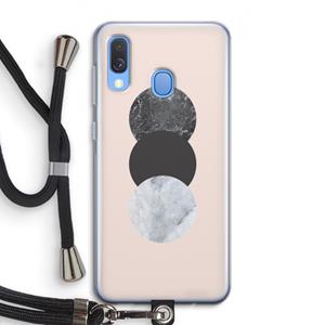 CaseCompany Marmeren cirkels: Samsung Galaxy A40 Transparant Hoesje met koord