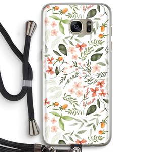 CaseCompany Sweet little flowers: Samsung Galaxy S7 Edge Transparant Hoesje met koord