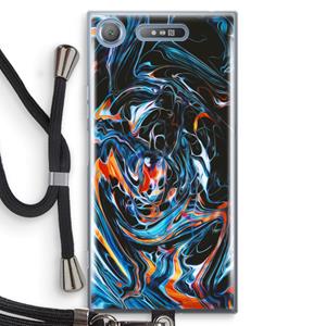 CaseCompany Black Unicorn: Sony Xperia XZ1 Transparant Hoesje met koord