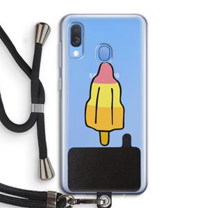 CaseCompany Raketijsje: Samsung Galaxy A40 Transparant Hoesje met koord