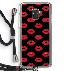 CaseCompany Lips: Samsung Galaxy A8 (2018) Transparant Hoesje met koord