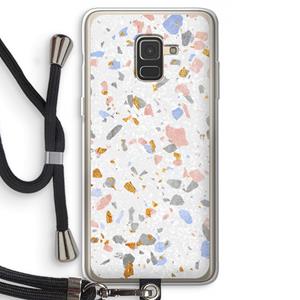 CaseCompany Terrazzo N°8: Samsung Galaxy A8 (2018) Transparant Hoesje met koord