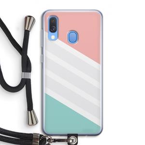CaseCompany Strepen pastel: Samsung Galaxy A40 Transparant Hoesje met koord