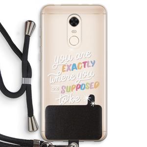 CaseCompany Right Place: Xiaomi Redmi 5 Transparant Hoesje met koord
