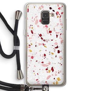 CaseCompany Terrazzo N°9: Samsung Galaxy A8 (2018) Transparant Hoesje met koord