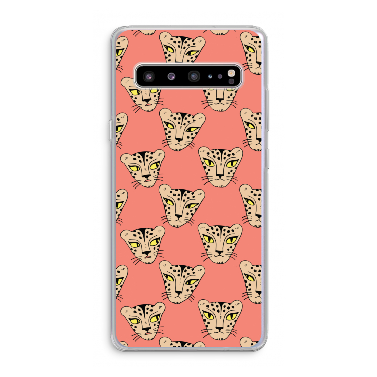 CaseCompany Tijger: Samsung Galaxy S10 5G Transparant Hoesje