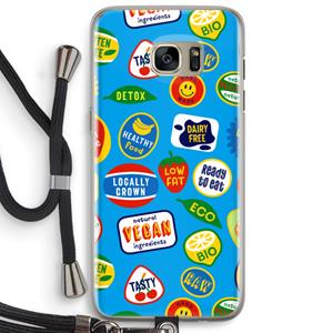 CaseCompany Fruitsticker: Samsung Galaxy S7 Edge Transparant Hoesje met koord