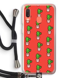 CaseCompany Mini cactus: Samsung Galaxy A20e Transparant Hoesje met koord