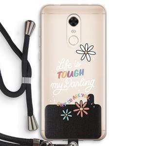 CaseCompany Tough Life: Xiaomi Redmi 5 Transparant Hoesje met koord