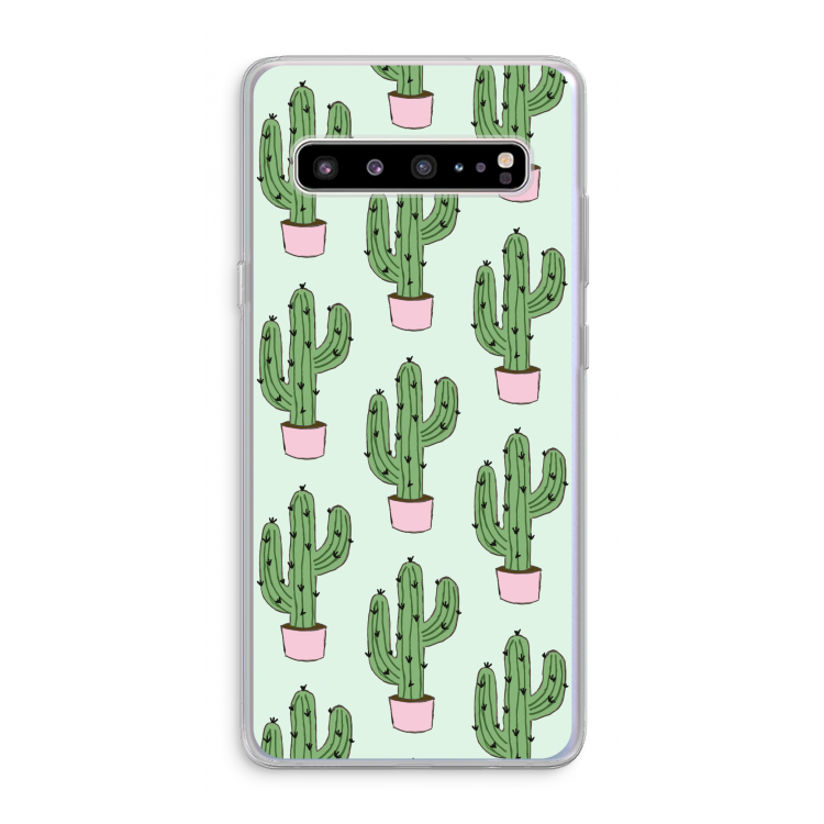 CaseCompany Cactus Lover: Samsung Galaxy S10 5G Transparant Hoesje