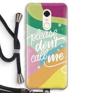 CaseCompany Don't call: Xiaomi Redmi 5 Transparant Hoesje met koord