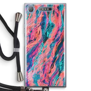 CaseCompany Electric Times: Sony Xperia XZ1 Transparant Hoesje met koord