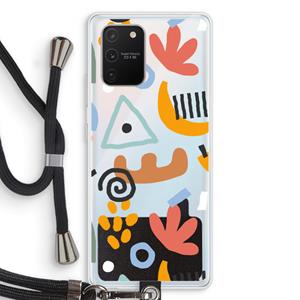 CaseCompany Abstract: Samsung Galaxy S10 Lite Transparant Hoesje met koord