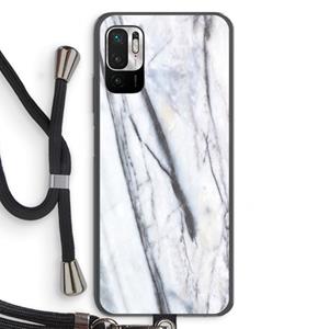 CaseCompany Gestreepte marmer: Xiaomi Redmi Note 10 5G Transparant Hoesje met koord