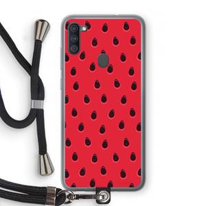 CaseCompany Watermelon: Samsung Galaxy A11 Transparant Hoesje met koord