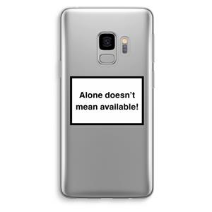 CaseCompany Alone: Samsung Galaxy S9 Transparant Hoesje