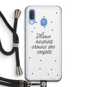 CaseCompany Confetti: Samsung Galaxy A40 Transparant Hoesje met koord