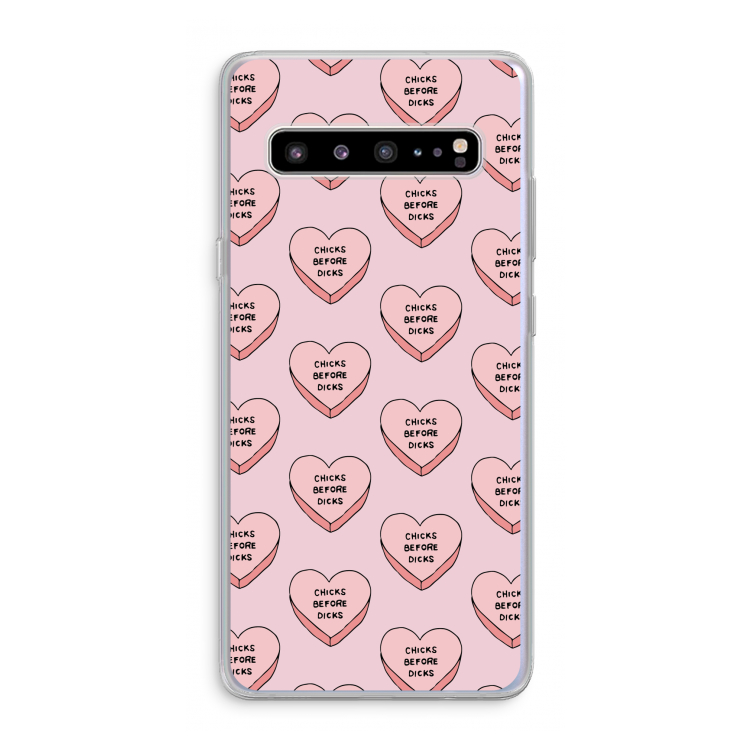 CaseCompany Chicks before dicks: Samsung Galaxy S10 5G Transparant Hoesje