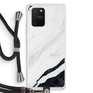 CaseCompany Elegante marmer: Samsung Galaxy S10 Lite Transparant Hoesje met koord
