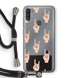 CaseCompany Rock: Samsung Galaxy A11 Transparant Hoesje met koord