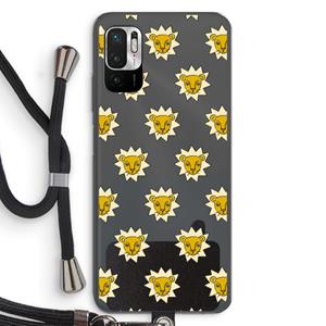 CaseCompany Leeuwenkoppen: Xiaomi Redmi Note 10 5G Transparant Hoesje met koord