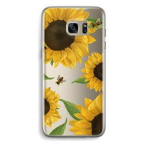 CaseCompany Sunflower and bees: Samsung Galaxy S7 Edge Transparant Hoesje