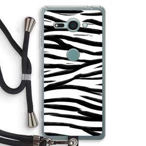 CaseCompany Zebra pattern: Sony Xperia XZ2 Compact Transparant Hoesje met koord