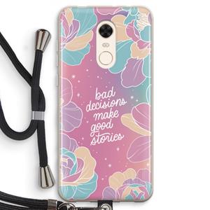 CaseCompany Good stories: Xiaomi Redmi 5 Transparant Hoesje met koord