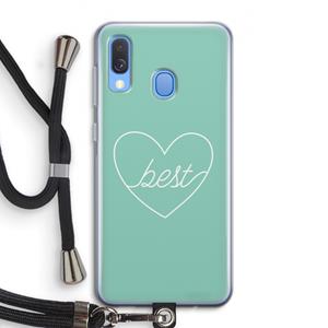 CaseCompany Best heart pastel: Samsung Galaxy A40 Transparant Hoesje met koord
