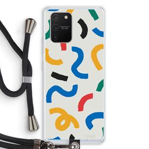 CaseCompany Illustratieve pop 2: Samsung Galaxy S10 Lite Transparant Hoesje met koord