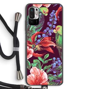 CaseCompany Papegaaien: Xiaomi Redmi Note 10 5G Transparant Hoesje met koord