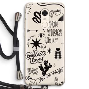 CaseCompany Good vibes: Xiaomi Redmi 5 Transparant Hoesje met koord