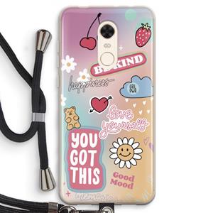CaseCompany Positivity: Xiaomi Redmi 5 Transparant Hoesje met koord