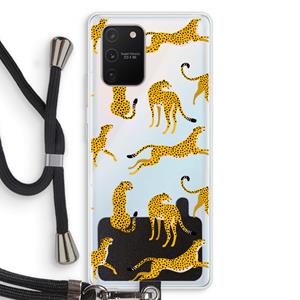 CaseCompany Luipaard: Samsung Galaxy S10 Lite Transparant Hoesje met koord