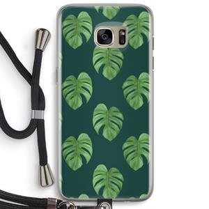 CaseCompany Monstera leaves: Samsung Galaxy S7 Edge Transparant Hoesje met koord