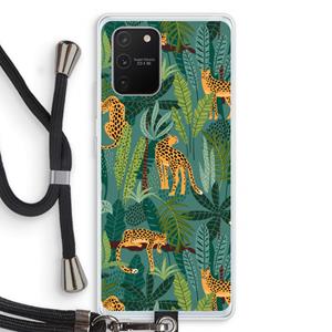 CaseCompany Luipaard 2: Samsung Galaxy S10 Lite Transparant Hoesje met koord
