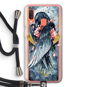 CaseCompany Golden Raven: Samsung Galaxy A20e Transparant Hoesje met koord