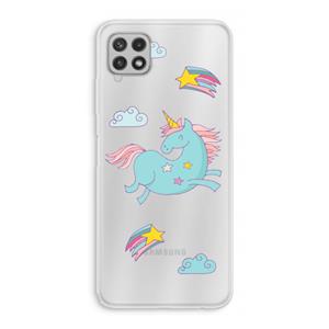 CaseCompany Vliegende eenhoorn: Samsung Galaxy A22 4G Transparant Hoesje