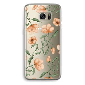 CaseCompany Peachy flowers: Samsung Galaxy S7 Edge Transparant Hoesje