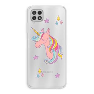 CaseCompany Roze eenhoorn: Samsung Galaxy A22 4G Transparant Hoesje