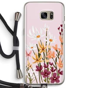 CaseCompany Painted wildflowers: Samsung Galaxy S7 Edge Transparant Hoesje met koord