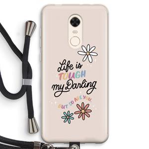 CaseCompany Tough Life: Xiaomi Redmi 5 Transparant Hoesje met koord