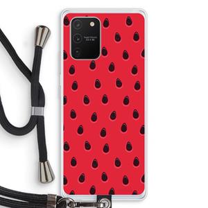 CaseCompany Watermelon: Samsung Galaxy S10 Lite Transparant Hoesje met koord
