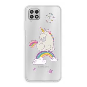 CaseCompany Regenboog eenhoorn: Samsung Galaxy A22 4G Transparant Hoesje