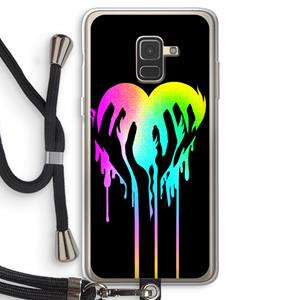 CaseCompany Hold My Heart: Samsung Galaxy A8 (2018) Transparant Hoesje met koord