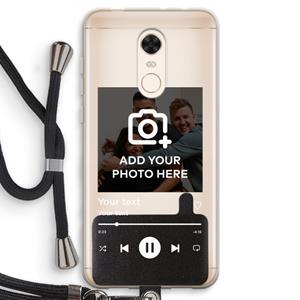 CaseCompany Music Player: Xiaomi Redmi 5 Transparant Hoesje met koord