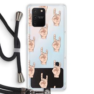 CaseCompany Rock: Samsung Galaxy S10 Lite Transparant Hoesje met koord