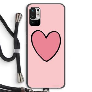 CaseCompany Hartje: Xiaomi Redmi Note 10 5G Transparant Hoesje met koord